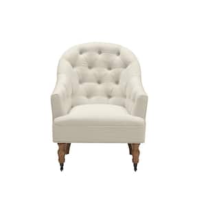 Tallulah Cream White Accent Chair Upholstered Linen