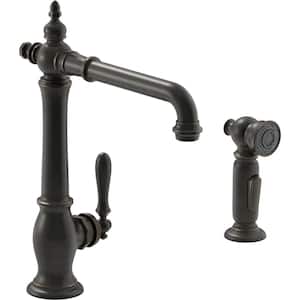 Artifacts Single-Handle Standard Kitchen Faucet with Swing Spout in Oil-Rubbed Bronze
