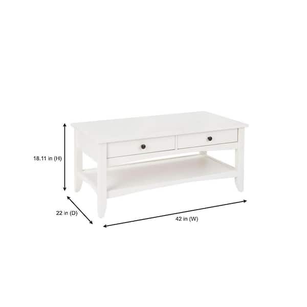 Small white coffee table with storage discount