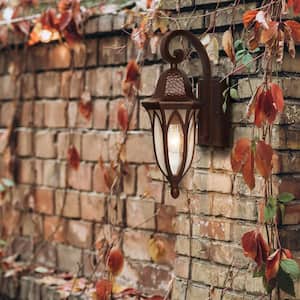 Berkshire 18 in. Burnished Antique Copper 1-Light Outdoor Line Voltage Wall Sconce with No Bulb Included