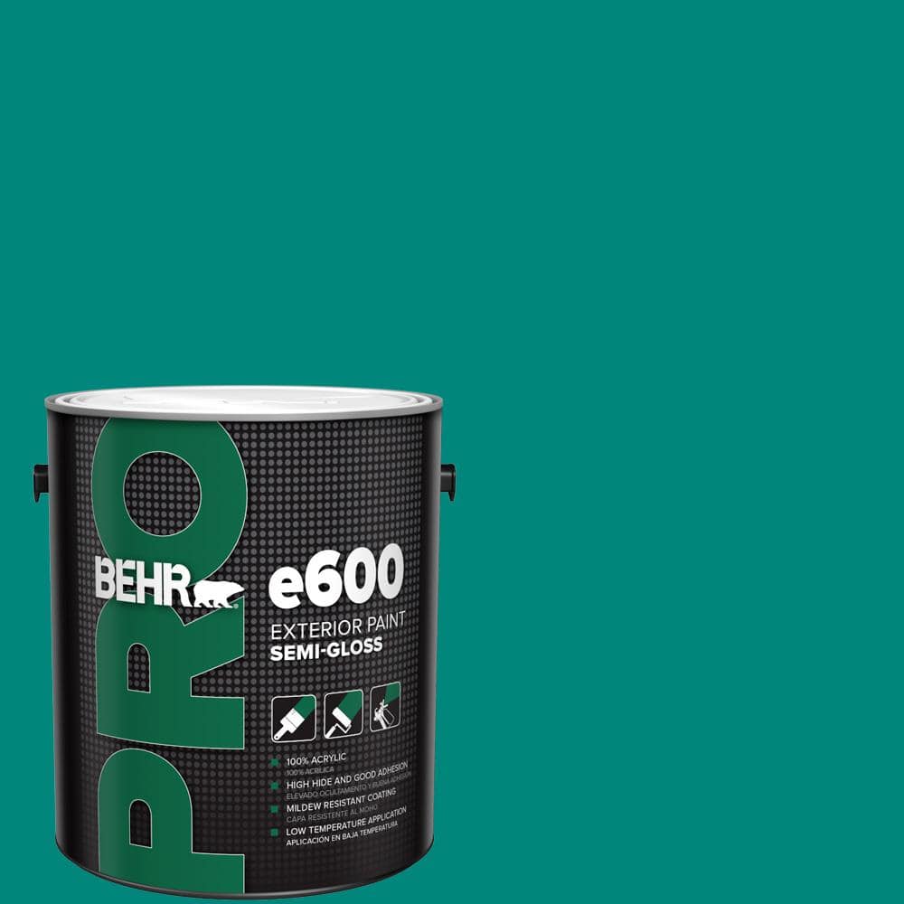 BEHR PRO 1 gal. #P450-7 Mystic Turquoise Semi-Gloss Exterior Paint ...