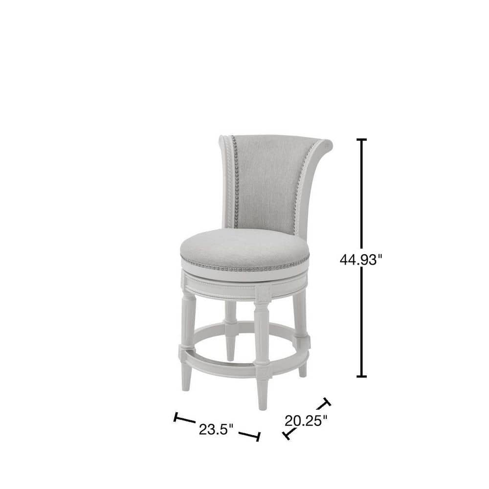 Chapman 31" White Wood and Leather Swivel Barstool