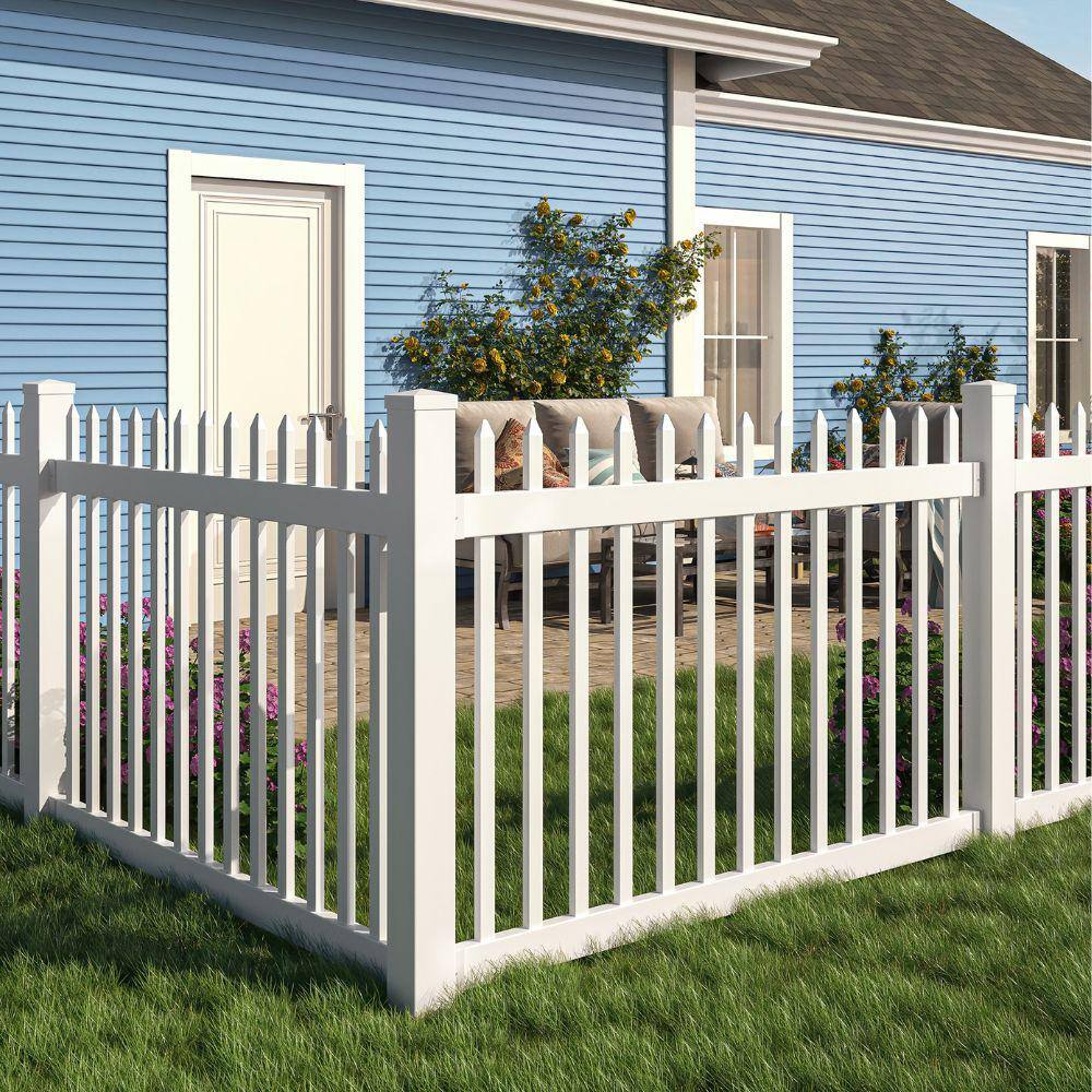 4-ft White Vinyl No-Dig Fence Post with Steel Anchor