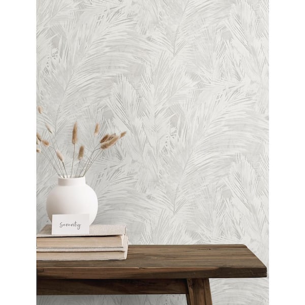 Fog Mari Botanical Vinyl Unpasted Wallpaper Roll (60.75 sq. ft.)