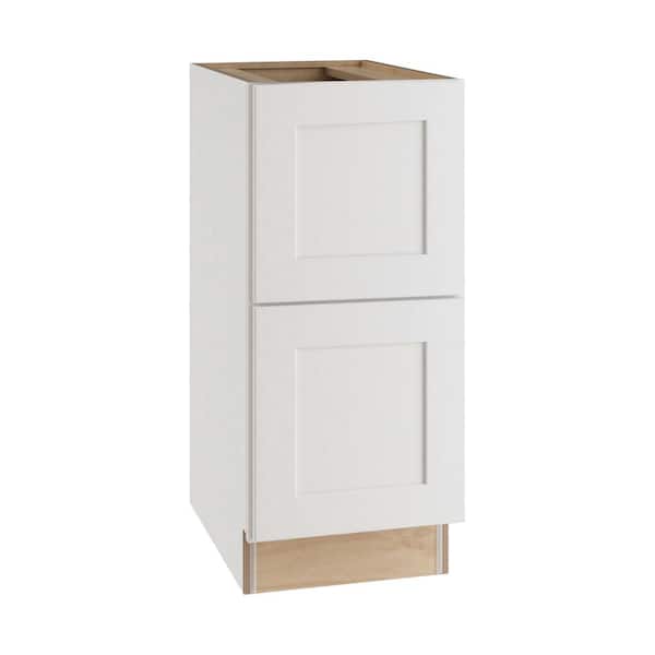 Home Decorators Collection Newport Pacific White Plywood Shaker Assembled Drawer Base Kitchen Cabinet Soft Close 18 in W x 21 in D x 28.5 in H