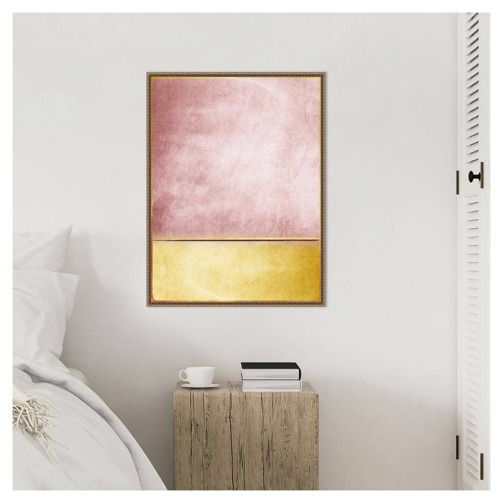 Pink and Yellow Abstract Beaded Framed Canvas Wall Art, 23 x 30