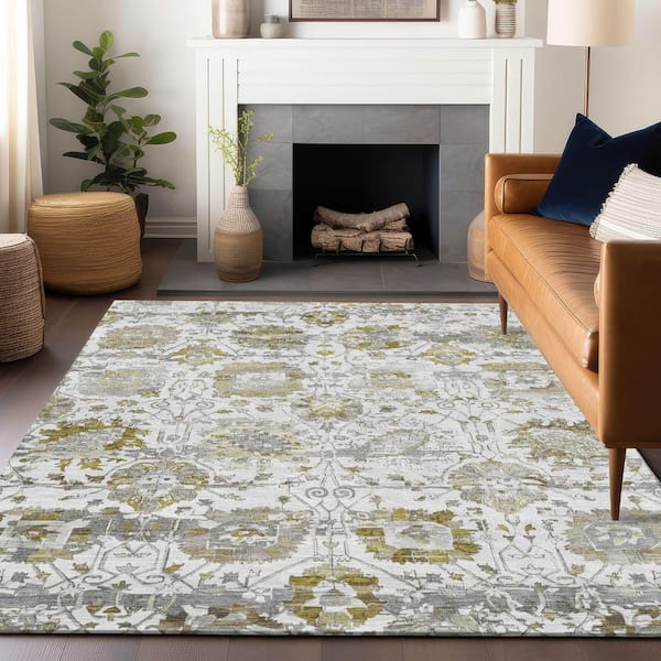 Chantille Machine Washable Indoor/Outdoor Abstract ACN1732 Linen 3 ft. x 4 ft. Area Rug