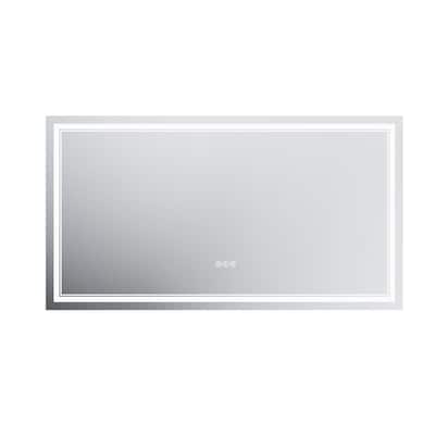 55 in. W x 30 in. H Frameless LED Wall Mounted Bathroom Vanity Mirror Light Anti Fog, Dimmable, Tricolor Temperature