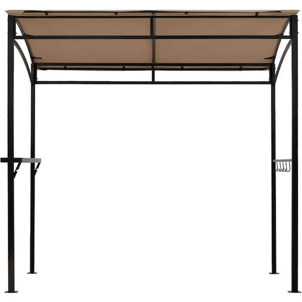 7 ft. x 4.5 ft. Outdoor Patio Barbecue Grill Gazebo Brown