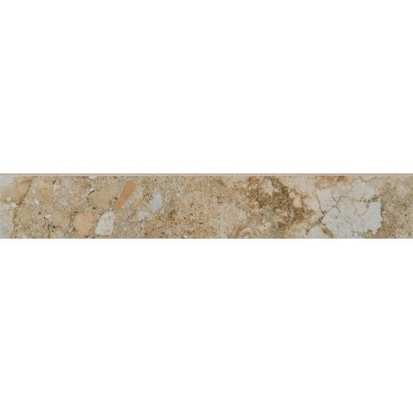 Florida Tile Home Collection Venetia Noce 3 in. x 18 in. Porcelain Floor and Wall Bullnose Tile
