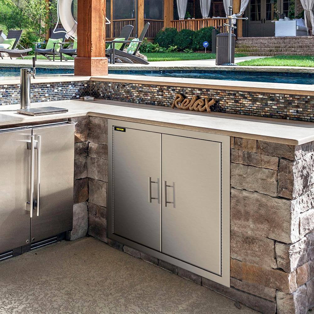 31" x 31" Stainless Steel Double Door Outdoor Kitchen Cabinet