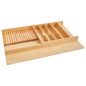 Maple Trim-to-Fit Shallow Knife Block Drawer Insert, 33.13 x 22 In