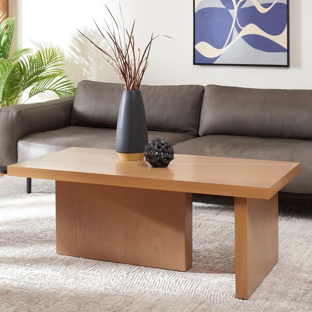 Assana 23.6 in. Sand Rectangle Wood Coffee Table price history on PriceWatchPro