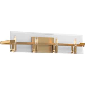 Cahill Collection 4-Light Brushed Bronze Clear Glass Luxe Bath Vanity Light