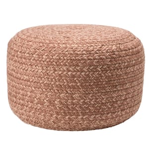 Grayton Pink Solid Cylinder Pouf 18 in. x 18 in. x 12 in.