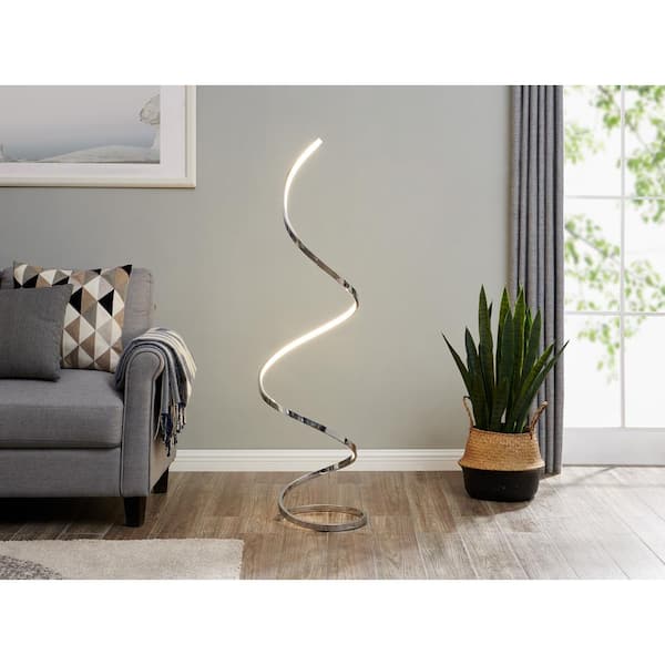 Finesse Decor Modern Spiral 63 In, Novelty Led Floor Lamps