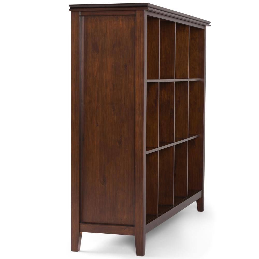 Russet Brown Solid Wood 12 Cube Storage Bookcase