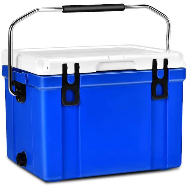Portable Ice Chest Cooler Lockable Lid Ice Chest Camping Insulated 26-Quart 