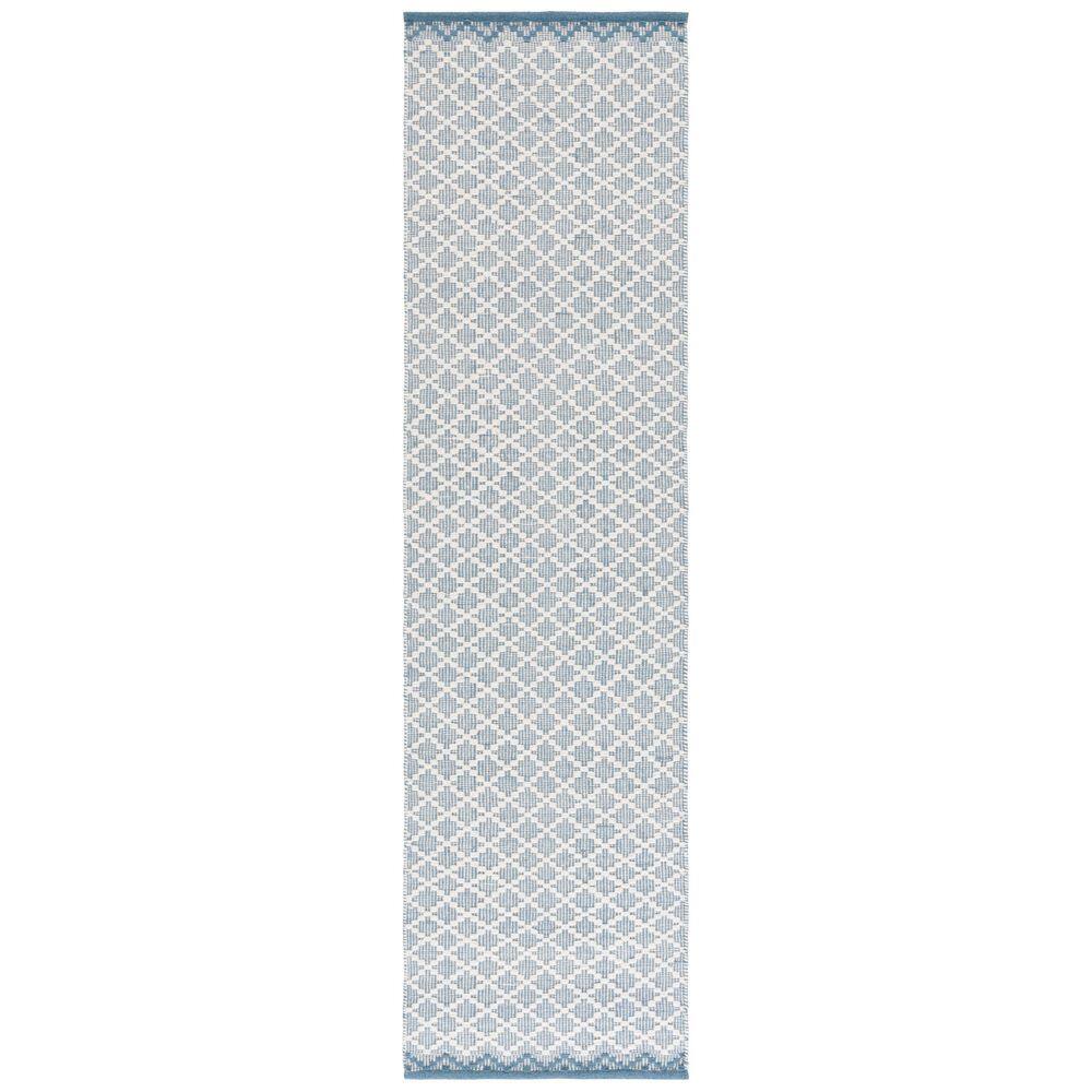Diamond Runner Rug SAFAVIEH Vermont 2 ft. x 9 ft. Blue/Ivory Modern Diamond Runner Rug ...