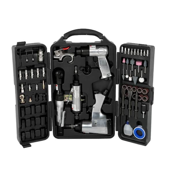 71 Piece Air Tool and Accessories Kit, Impact Wrench, Air Ratchet, Die Grinder, Aire Hammer,Hose Fittings, Storage Case