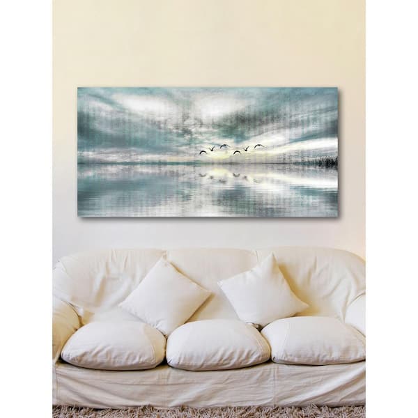 Unbranded 12 in. H x 24 in. W "Birds Skylight" by Marmont Hill Printed Canvas Wall Art