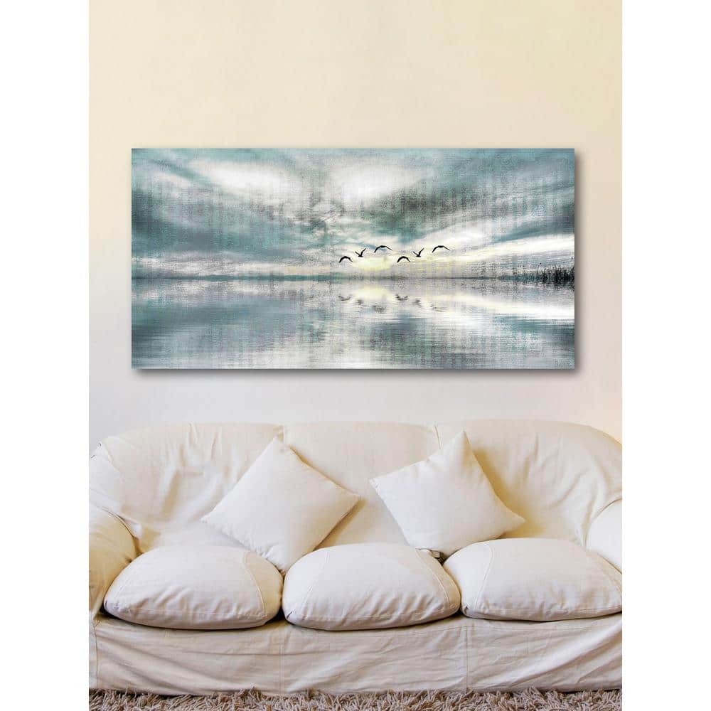 30 in. H x 60 in. W "Birds Skylight" by Marmont Hill Printed Canvas