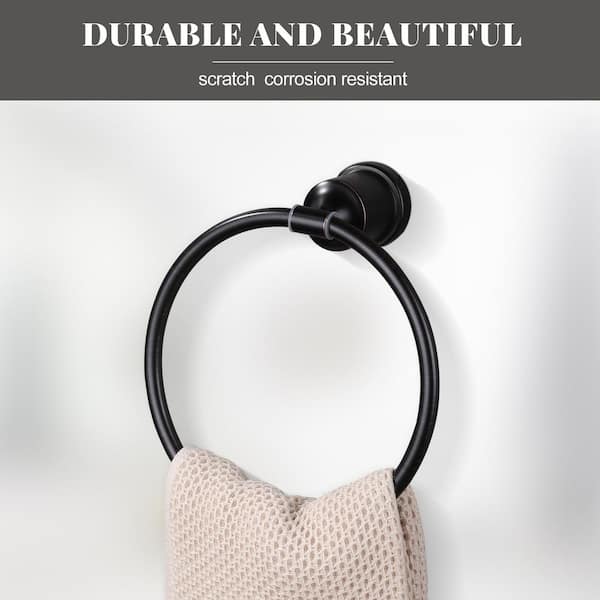 Wall Mounted Round Closed Towel Ring Bath Hardware Accessory in Oil Rubbed Bronze