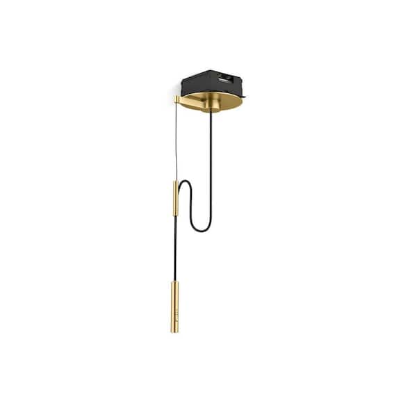 Purist Suspend No Handle Wall Mount Standard Kitchen Faucet in Vibrant Brushed Moderne Brass