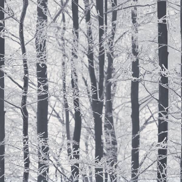 Arthouse Frosted Silver Winter Grove Wallpaper Sample