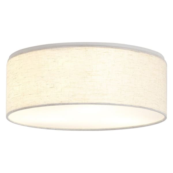 12.59 in. 3-Light Modern Flush Mount Ceiling Light Transitional Drum Light Fixture with Fabric Shade