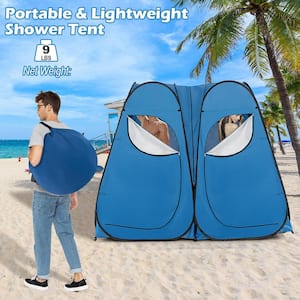 7.5 ft. Blue Outdoor Portable Pop Up Shower Privacy Tent Dressing Changing Room Camping