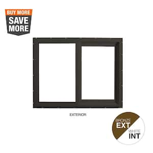 47.5 in. x 35.5 in. Select Series Vinyl Horizontal Sliding Left Hand Bronze Window with White Int, HP2+ Glass and Screen