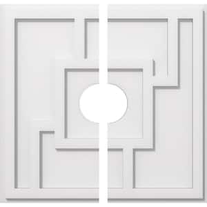 1 in. P X 7 in. C X 20 in. OD X 4 in. ID Knox Architectural Grade PVC Contemporary Ceiling Medallion, Two Piece