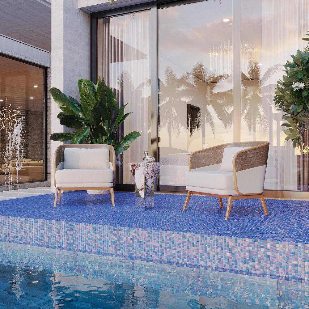 Royal Blue 12" x 12" Glossy Glass Mosaic Tile