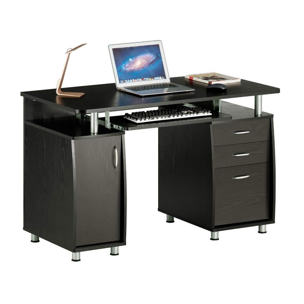 Espresso 52" Workstation Desk with Storage and Keyboard Tray