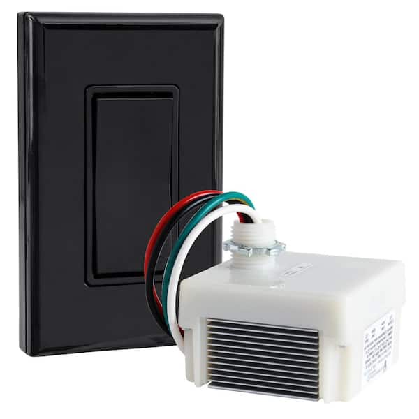 Battery-Free, Wireless Black Rocker Dimmer Switch Kit for Dimmable Lights Remote Switch Controls Phase Dimming Receiver