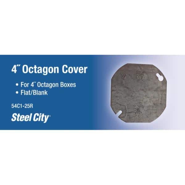4 in. Square Steel Metallic Box Cover for Double Duplex (54C1-25R)