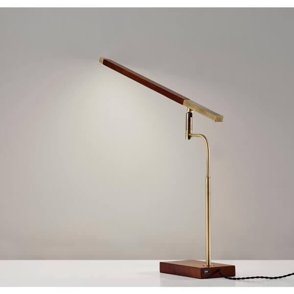 Led Walnut Ash Wood Desk Lamp, Wooden Desk Lamp