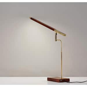 Barrett 28.5 in. LED Walnut Ash Wood Desk Lamp