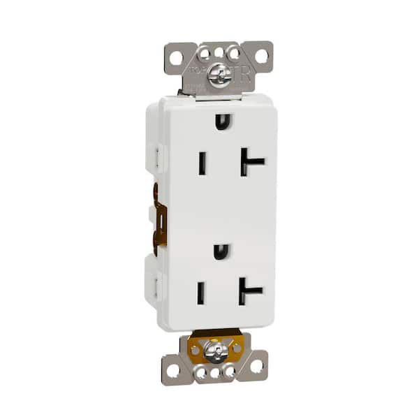 X Series 20 Amp 125V Tamper Resistant Indoor Heavy-Duty Duplex Outlet Decorator Receptacle Back Wire Clamps Matte White
