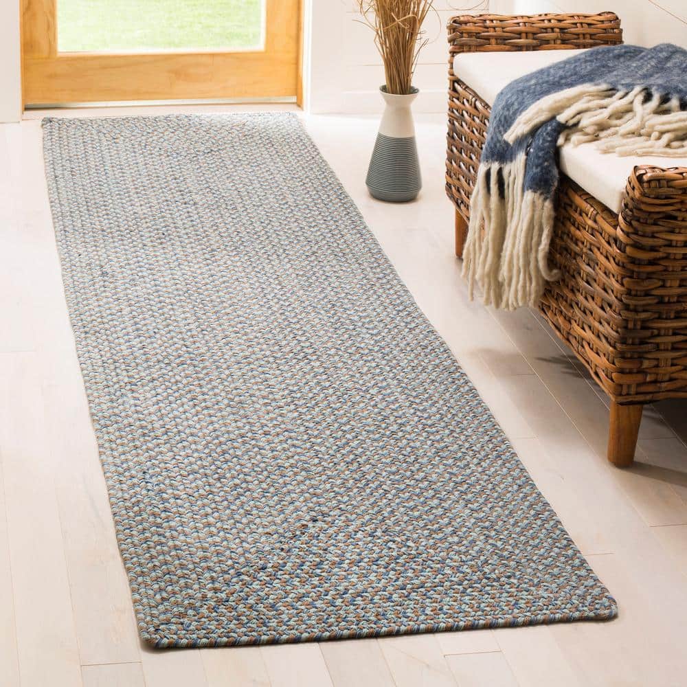 Gray Braided Handmade Reversible Wool Cotton Rug