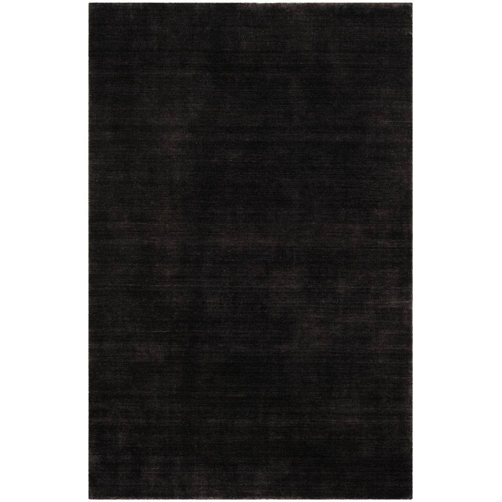 Handmade Black Wool Tufted Rectangular Area Rug 5' x 8'