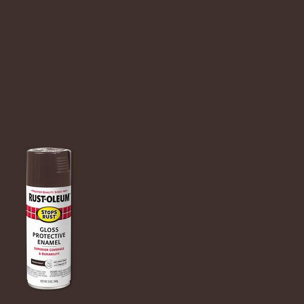 Rust-Oleum Stops Rust 12 oz. Protective Enamel Gloss French Roast Spray Paint (6-Pack)