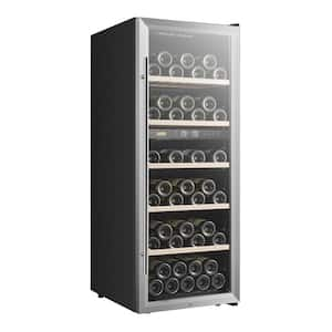 Dual Zone Wine Cooler 20 in. 64 Bottle Freestanding Cellar Cooling Unit in Stainless Steel