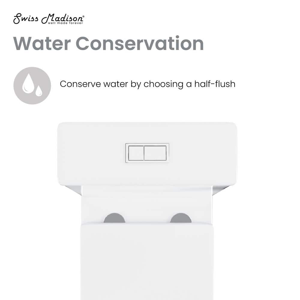 White Elongated Dual-Flush High Efficiency Free Standing Toilet