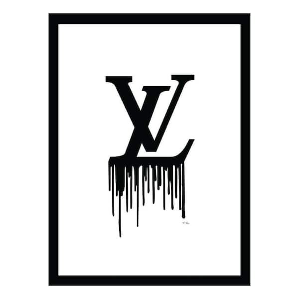 VENICE BEACH Collections Fairchild Paris-Louis Vuitton Black Drip by Fairchild Paris 1-Piece Framed Graphic Print Abstract 18 in. x 14 in.