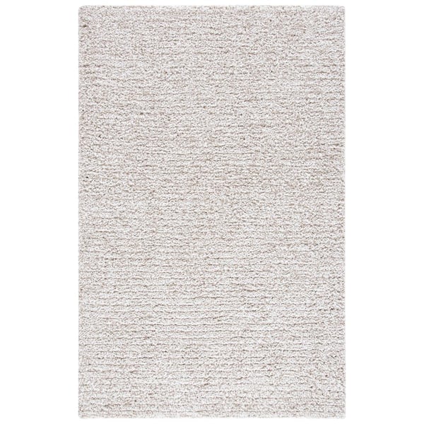 SAFAVIEH Ultimate Shag Sand/Ivory Doormat 3 ft. x 5 ft. Solid Area Rug