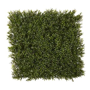 10.5 in. x 10.5 in. Artificial Indoor and Outdoor UV Resistant Rosemary Wall Mat (Set of 4)