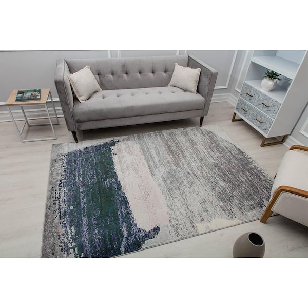 Malina Silver Satin Multi-Colored Area Rug - 2 X 4