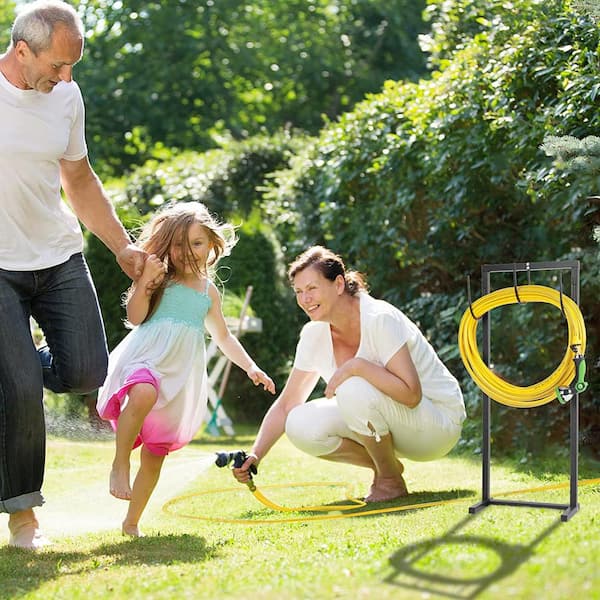 Cubilan - Garden Hose Holder Freestanding Thicker Metal Hose Stand Securely Hold Hose 3/4 in. x 100 ft.